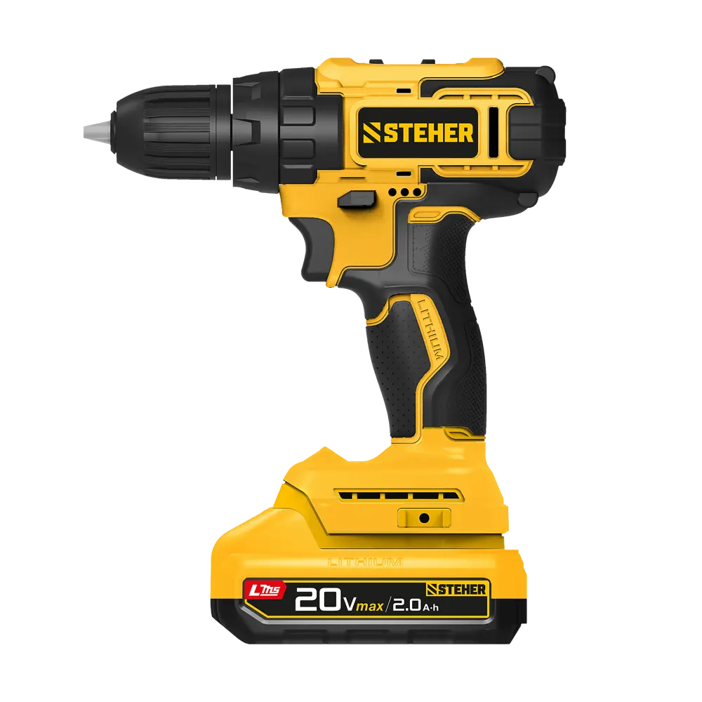 Фото 2 Дрель-шуруповерт аккумуляторная Steher CD-40-21, 20 В Li-Ion 1x2 Ач
