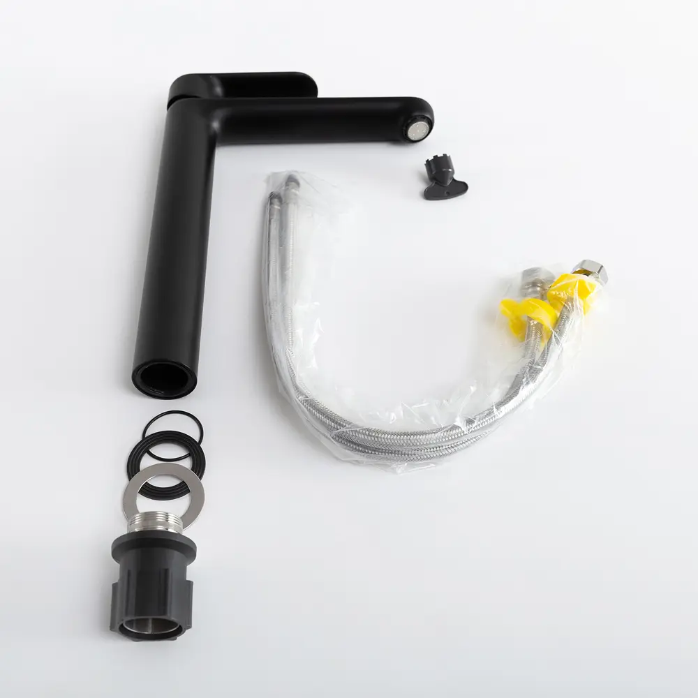 Фото 4 Смеситель для раковины Cezares Stylus STYLUS-LC-NOP-W0 однорычажный высокий цвет черный матовый Фото 4 Смеситель для раковины Cezares Stylus STYLUS-LC-NOP-W0 однорычажный высокий цвет черный матовый