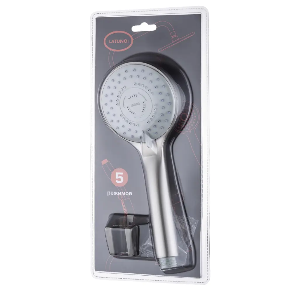 Фото 8 Набор из лейки и шланга Latuno L80072SS 5 режимов цвет сатин Фото 8 Набор из лейки и шланга Latuno L80072SS 5 режимов цвет сатин