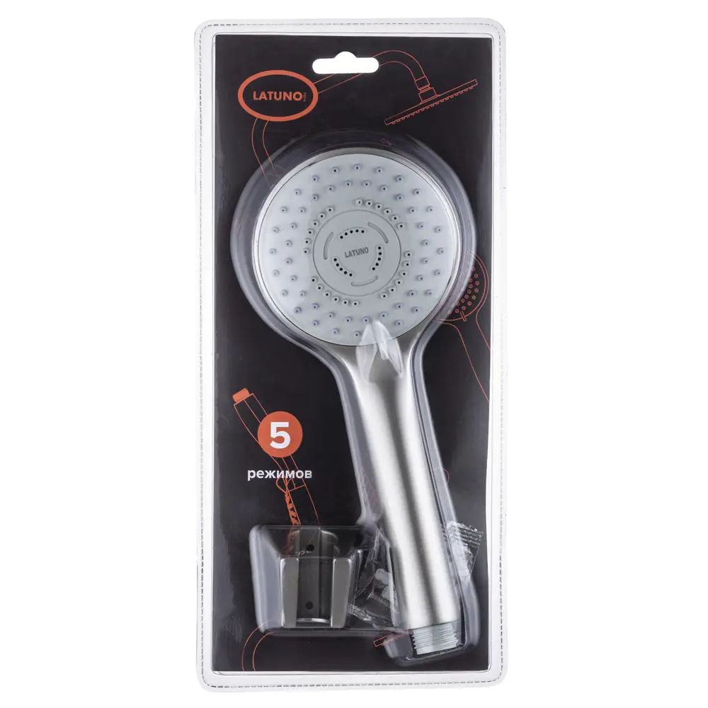 Фото Набор из лейки и шланга Latuno L80072SS 5 режимов цвет сатин Фото Набор из лейки и шланга Latuno L80072SS 5 режимов цвет сатин