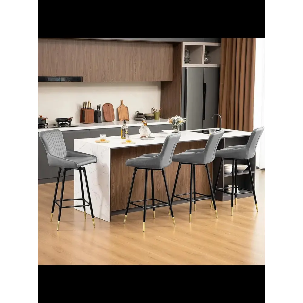 Фото 2 Стул барный крутящийся мягкий 2 шт (высота сидения 75см) Sheepping 107x48x54 cm ткань цвет серый Фото 2 Стул барный крутящийся мягкий 2 шт (высота сидения 75см) Sheepping 107x48x54 cm ткань цвет серый