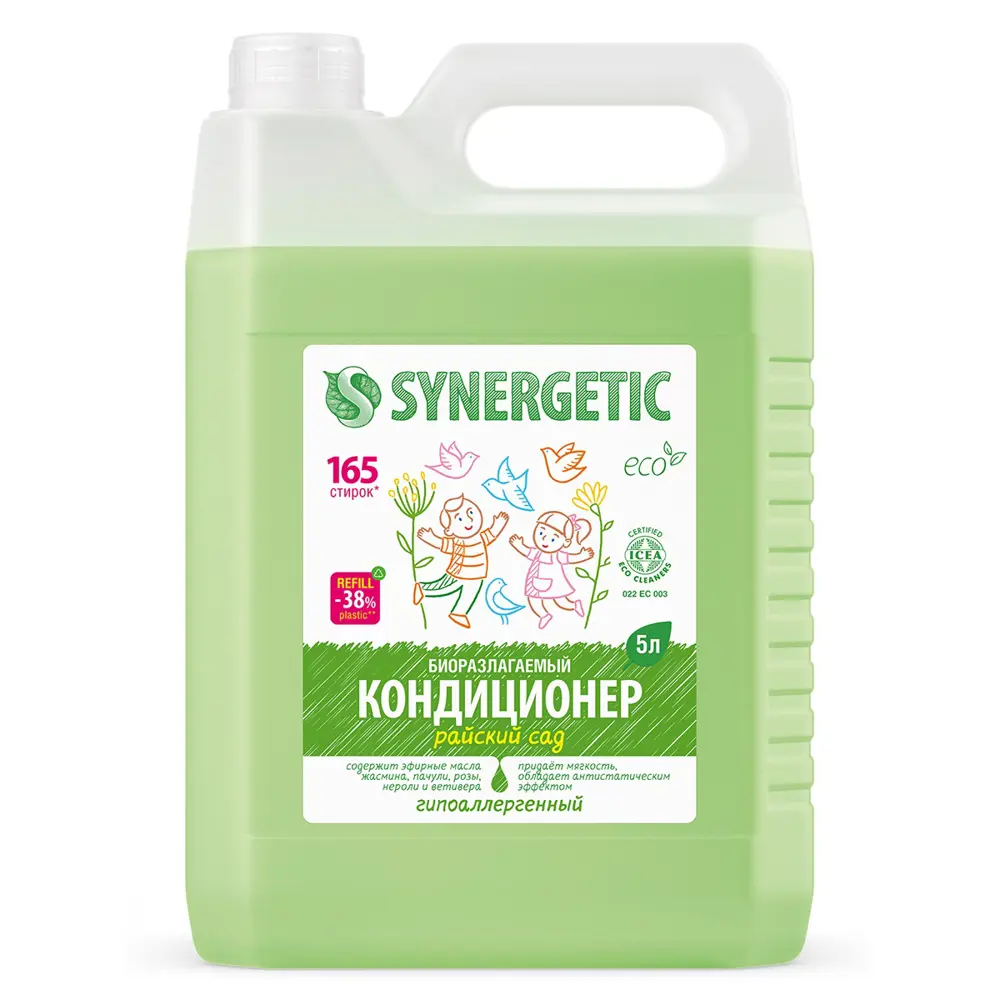 Фото Кондиционер для белья Synergetic Райский сад 5 л Фото Кондиционер для белья Synergetic Райский сад 5 л