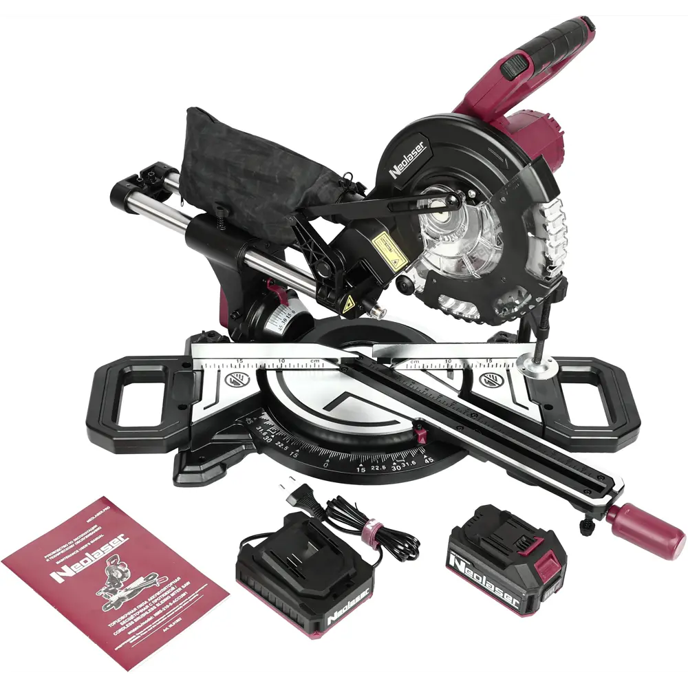 Фото 2 Пила торцовочная аккумуляторная Neolaser NMS-210-S, 20 В Li-ion 4 Ач, 210 мм Фото 2 Пила торцовочная аккумуляторная Neolaser NMS-210-S, 20 В Li-ion 4 Ач, 210 мм