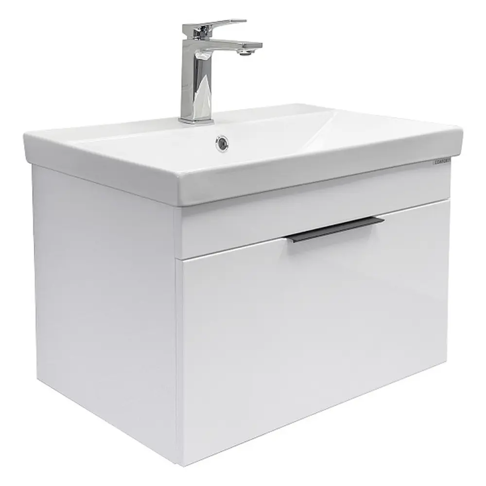 Фото 6 Тумба с раковиной подвесная Comforty Кама-60П 61см с раковиной CF19696BX-60 цвет Белый глянец Фото 6 Тумба с раковиной подвесная Comforty Кама-60П 61см с раковиной CF19696BX-60 цвет Белый глянец