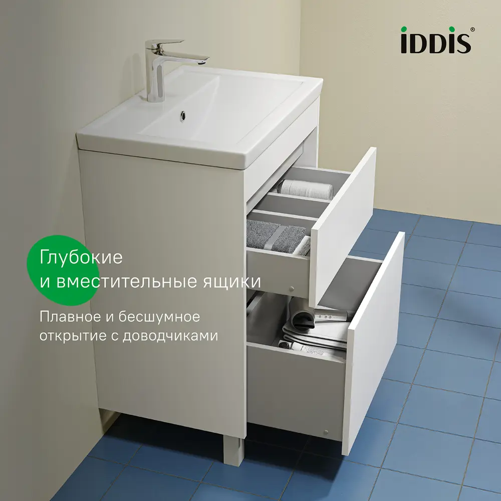 Фото 3 Тумба с раковиной напольная Iddis Zodiac X ZDX60WFi95K 60 см цвет белый Фото 3 Тумба с раковиной напольная Iddis Zodiac X ZDX60WFi95K 60 см цвет белый