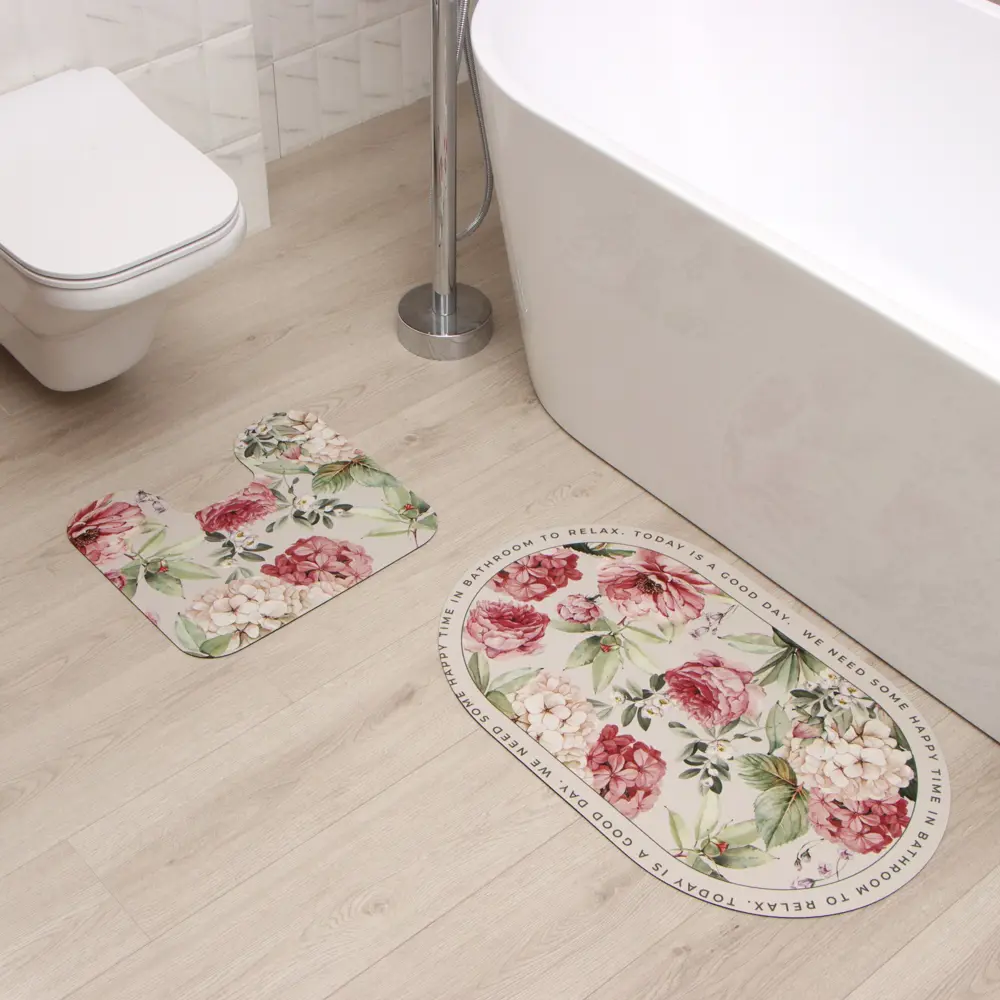 Фото Коврик для ванной комнаты ЭТЕЛЬ 9829444 78x48см цвет бежевый Фото Коврик для ванной комнаты ЭТЕЛЬ 9829444 78x48см цвет бежевый