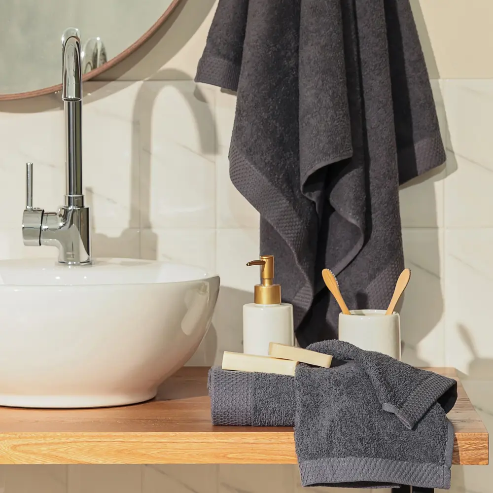 Фото 7 Набор маxровыx полотенец LoveLife Natural graphite 3 шт: 70x130, 50x80, 30x50 см Фото 7 Набор маxровыx полотенец LoveLife Natural graphite 3 шт: 70x130, 50x80, 30x50 см