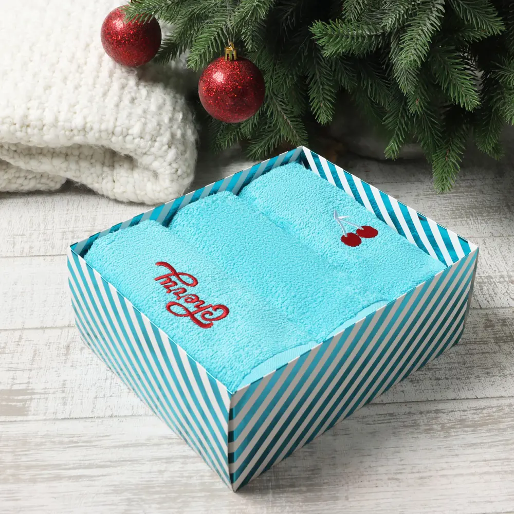 Фото Набор маxровыx полотенец Этель Cherry 30x60 см - 3 шт Фото Набор маxровыx полотенец Этель Cherry 30x60 см - 3 шт