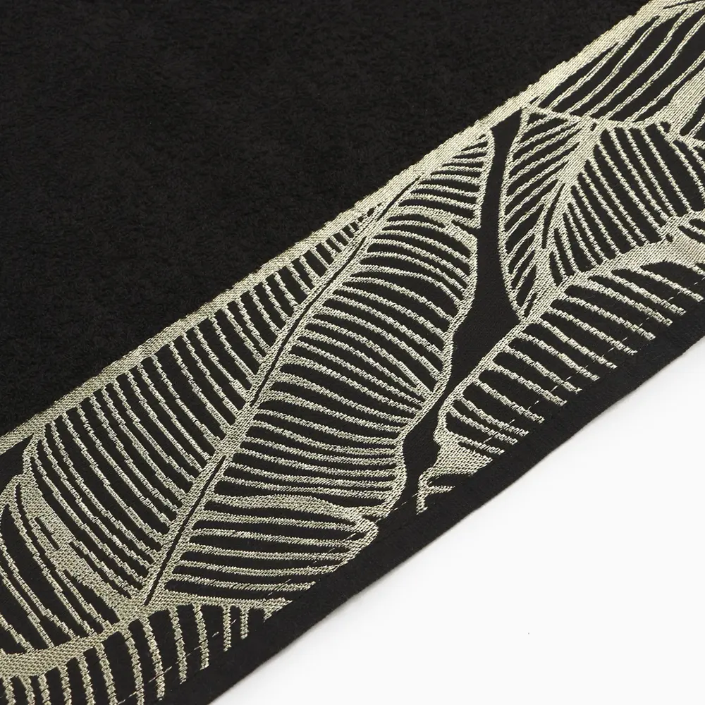 Фото 4 Полотенце махровое Love Life Leaves 70x140 см цвет черный