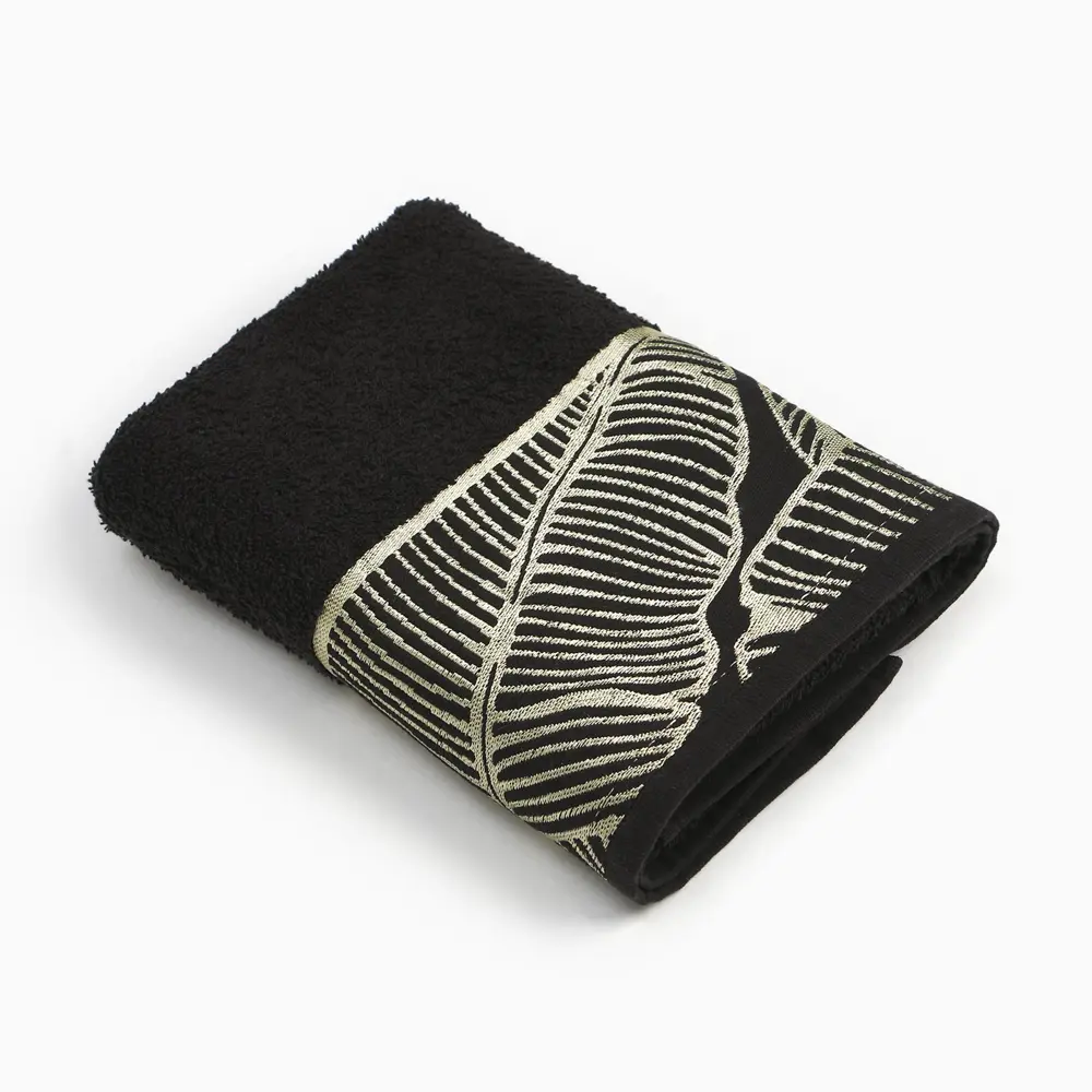 Фото 3 Полотенце махровое Love Life Leaves 70x140 см цвет черный