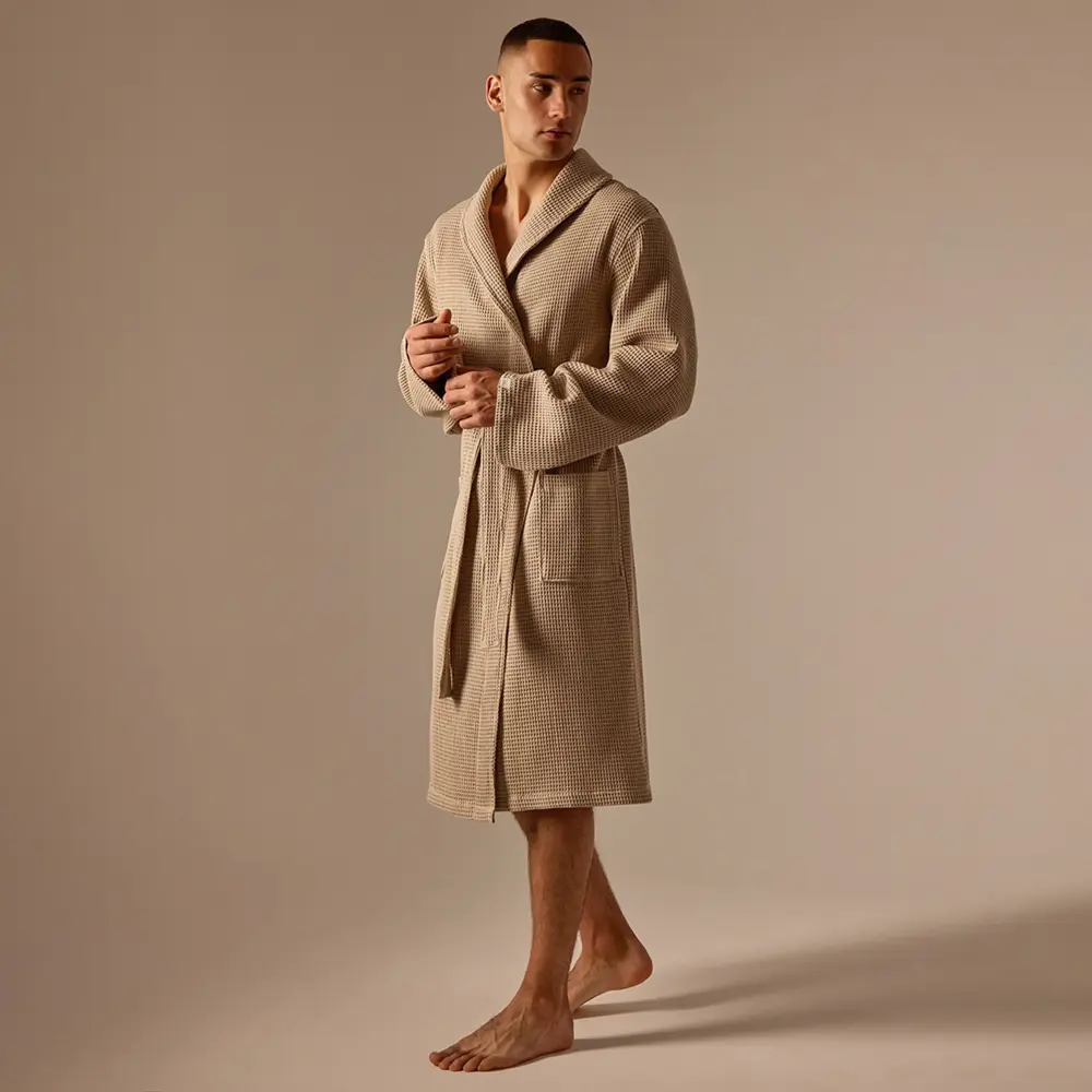 Фото 8 Халат вафельный мужской Sima-Land Home Basic Саббиа размер M