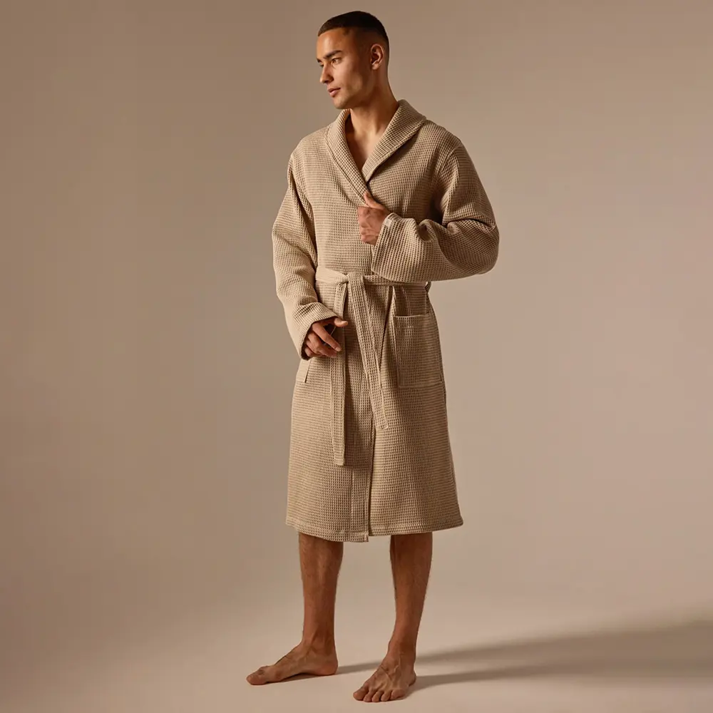 Фото 7 Халат вафельный мужской Sima-Land Home Basic Саббиа размер M