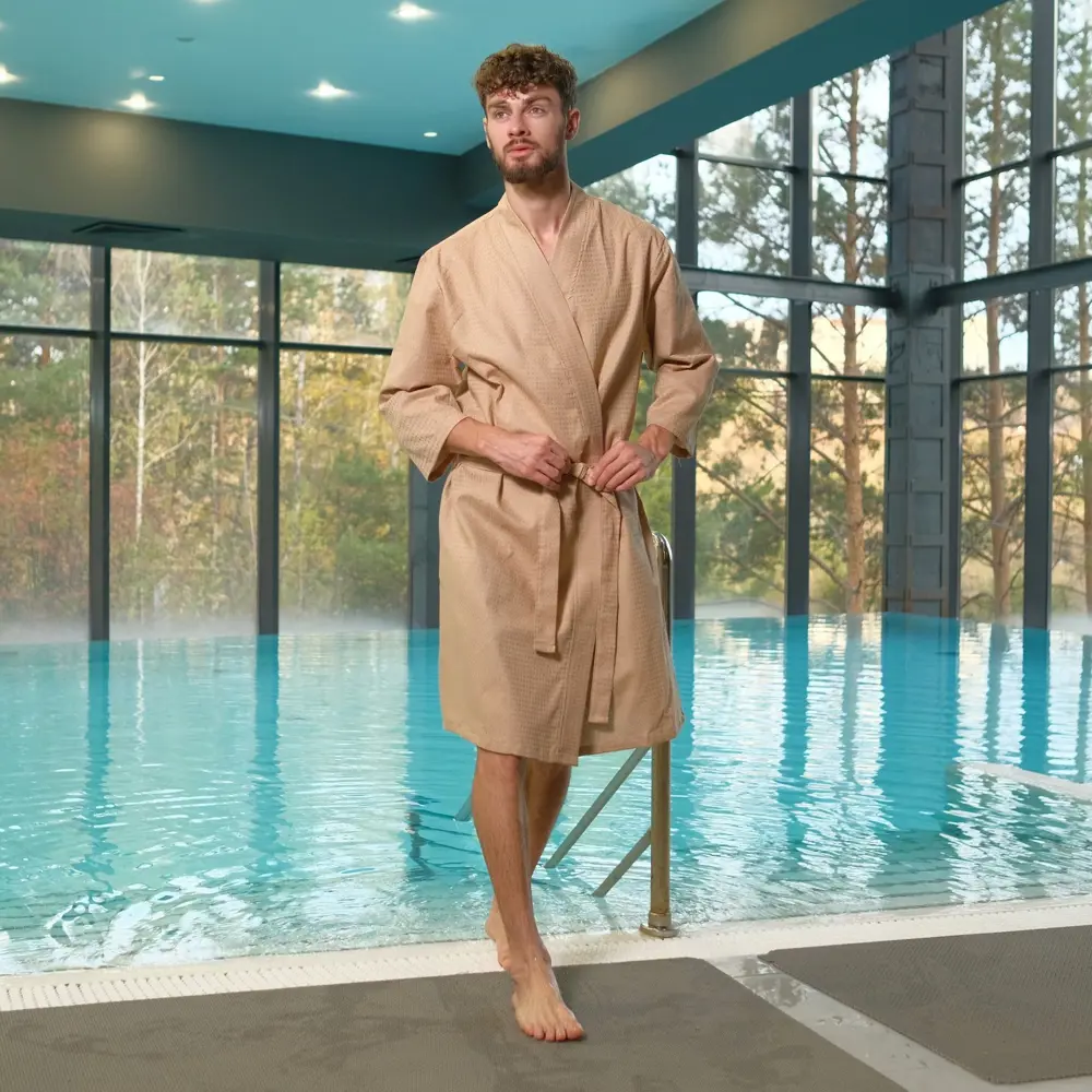 Фото 3 Халат вафельный мужской «Экономь и Я 2578089 размер 50-52 Фото 3 Халат вафельный мужской «Экономь и Я 2578089 размер 50-52