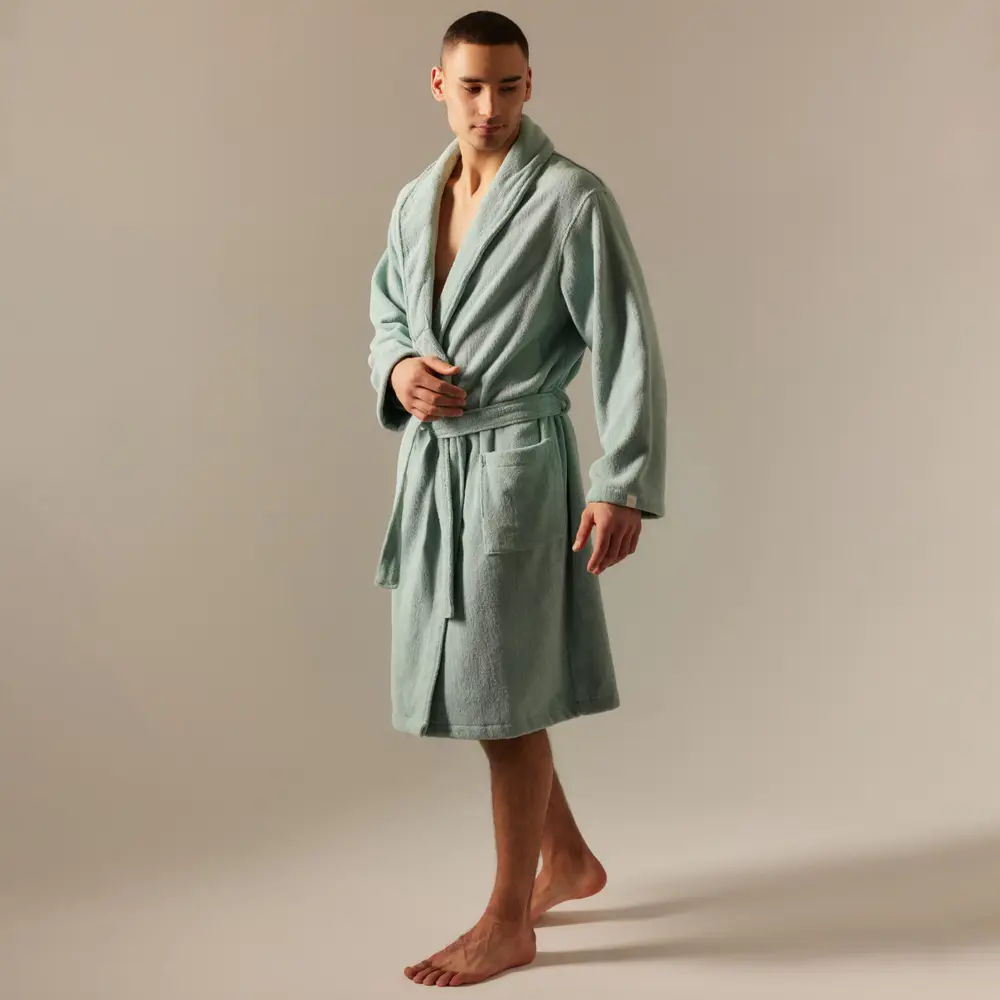 Фото Халат махровый мужской Sima-Land Home Basic Аззура размер XL Фото Халат махровый мужской Sima-Land Home Basic Аззура размер XL