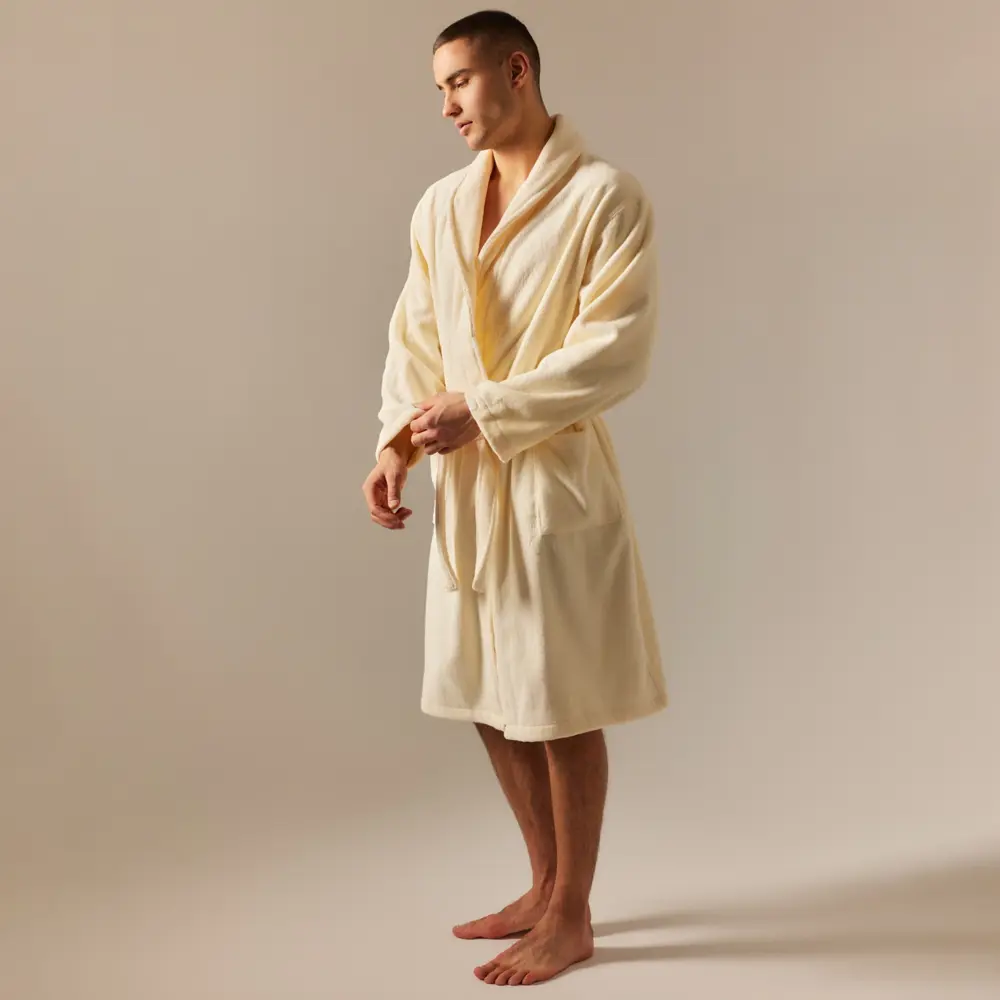 Фото 6 Халат махровый мужской Sima-Land Home Basic Айвори размер L