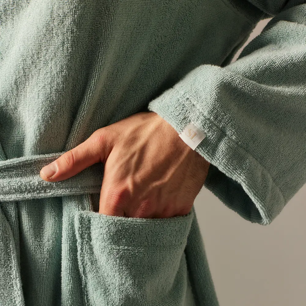 Фото 4 Халат махровый с капюшоном мужской Sima-Land Home Basic Аззура размер M