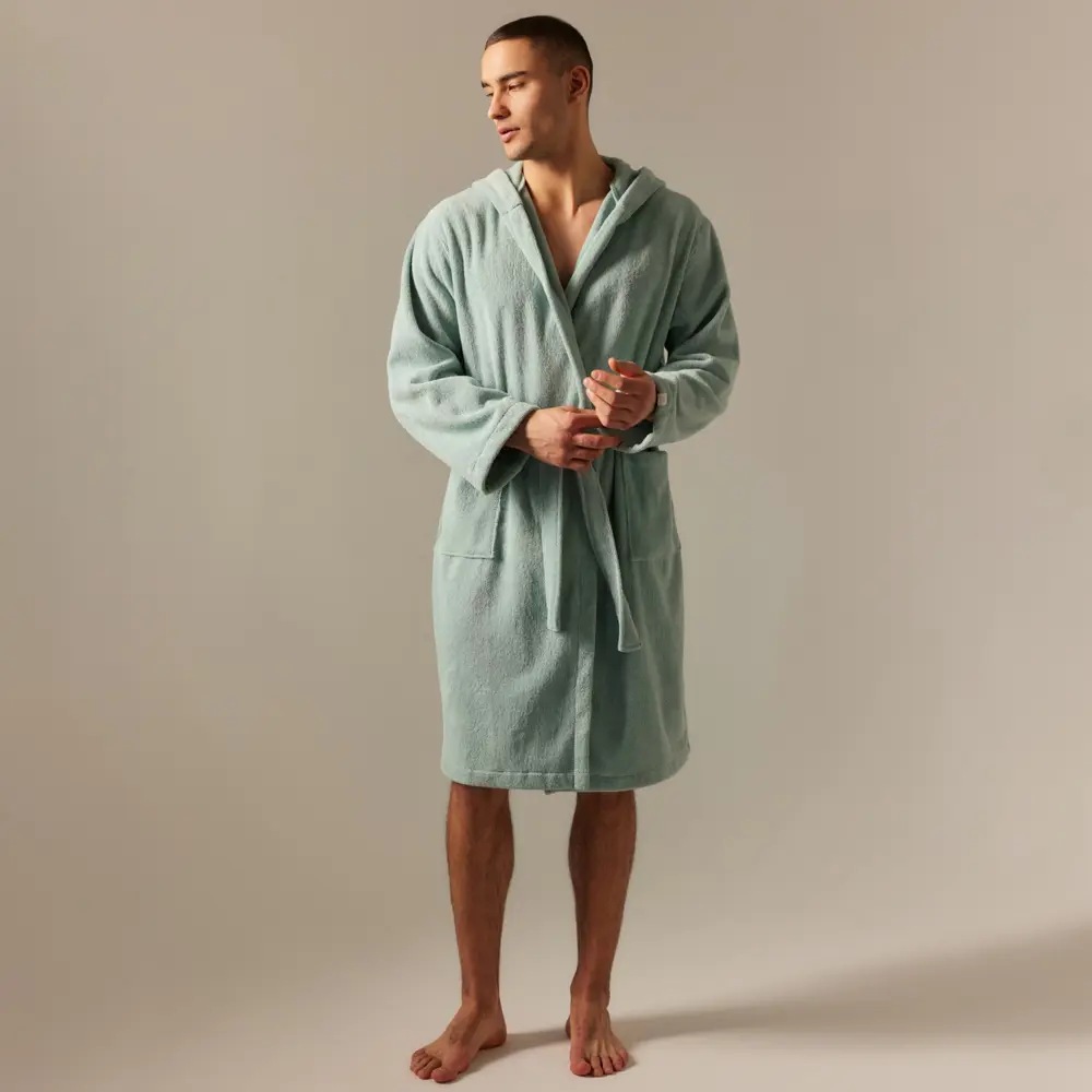 Фото Халат махровый с капюшоном мужской Sima-Land Home Basic Аззура размер XL Фото Халат махровый с капюшоном мужской Sima-Land Home Basic Аззура размер XL