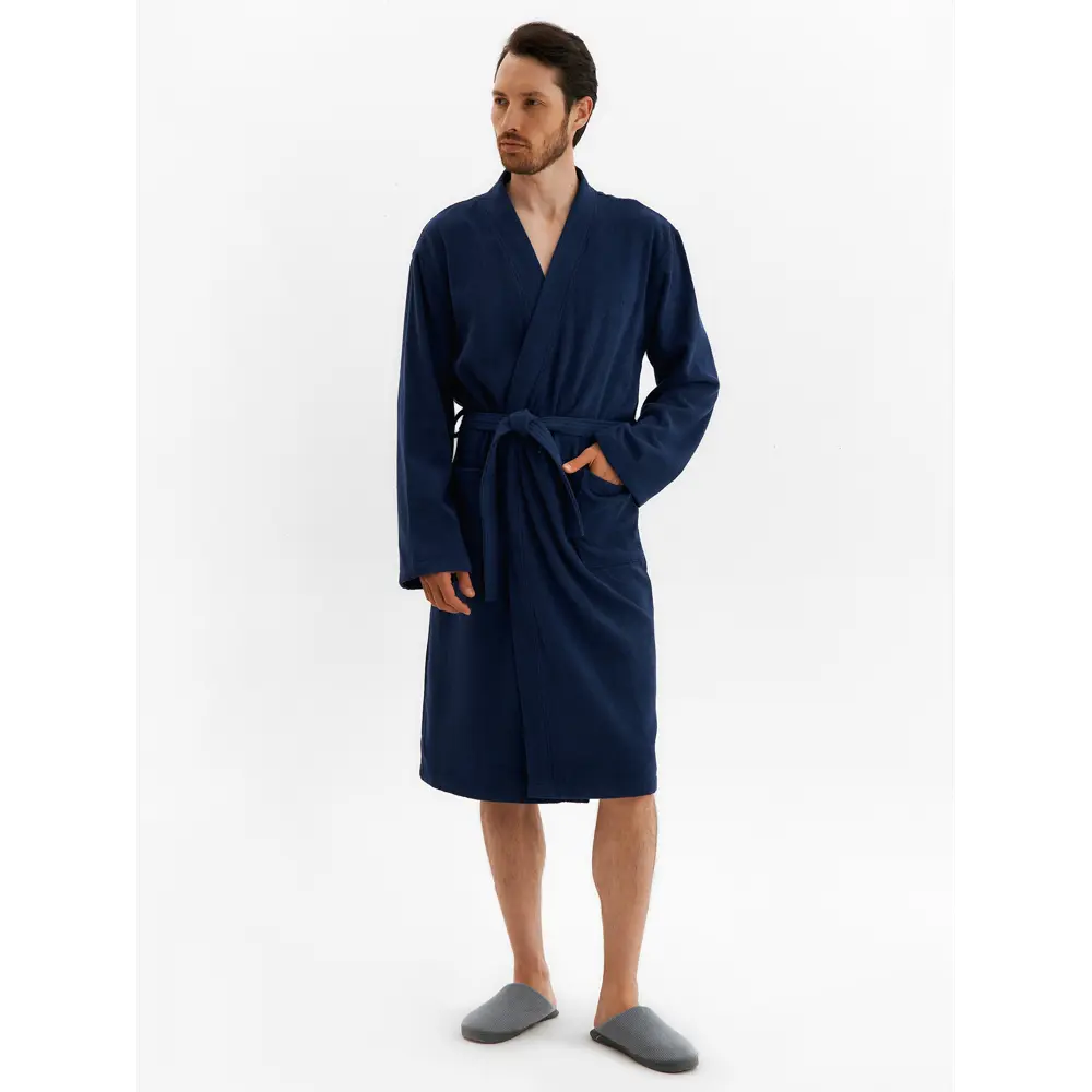 Фото Халат мужской Экономь и Я размер 52-54 цвет тёмно-синий Фото Халат мужской Экономь и Я размер 52-54 цвет тёмно-синий