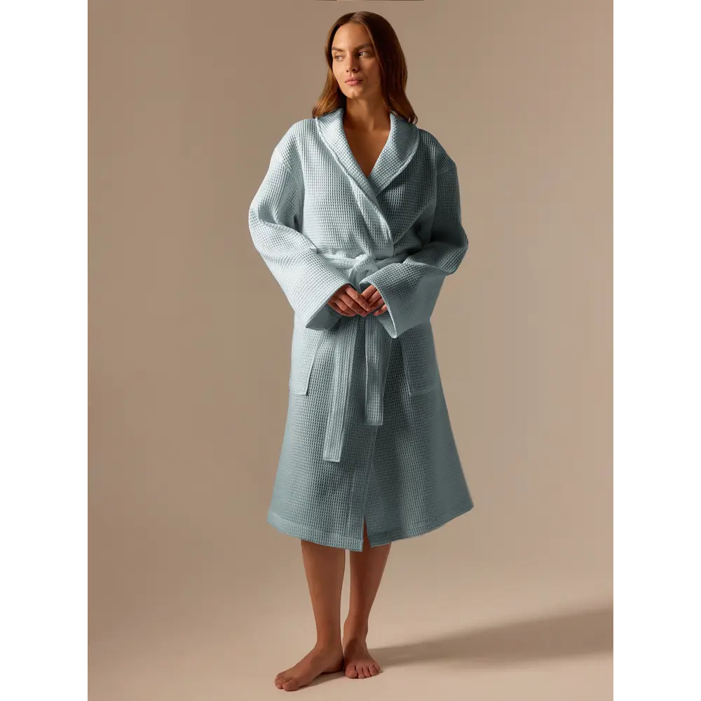Фото Халат вафельный женский Sima-Land Home Basic Аззура размер XL Фото Халат вафельный женский Sima-Land Home Basic Аззура размер XL
