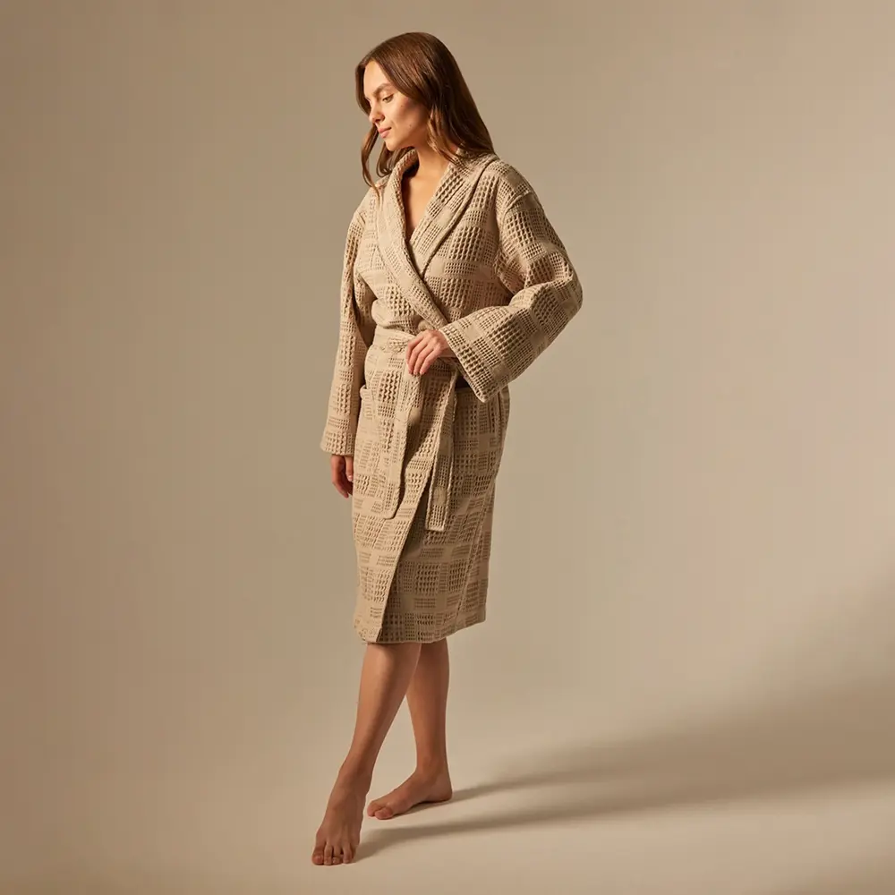 Фото Халат вафельный женский Sima-Land Home Chess Саббиа размер L Фото Халат вафельный женский Sima-Land Home Chess Саббиа размер L