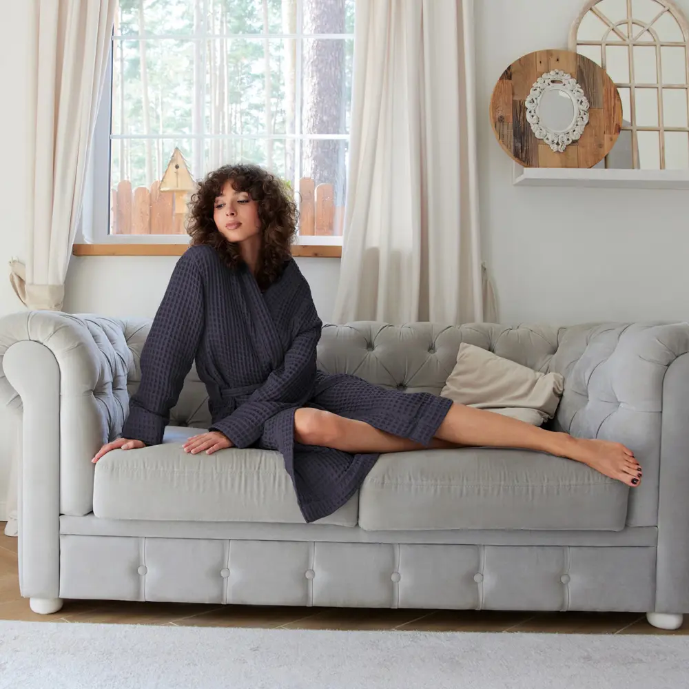 Фото 15 Халат вафельный женский удлиненный Этель 6243511 Boho размер 42-44, цвет темно-серый Фото 15 Халат вафельный женский удлиненный Этель 6243511 Boho размер 42-44, цвет темно-серый