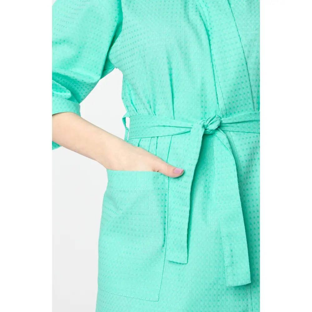 Фото 4 Халат вафельный женский «Экономь и Я» 2578076 цвет бирюзовый размер 42-44 Фото 4 Халат вафельный женский «Экономь и Я» 2578076 цвет бирюзовый размер 42-44
