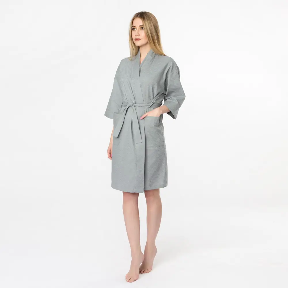 Фото Халат вафельный женский «Экономь и Я» 4362715 цвет серый размер 42-44 Фото Халат вафельный женский «Экономь и Я» 4362715 цвет серый размер 42-44