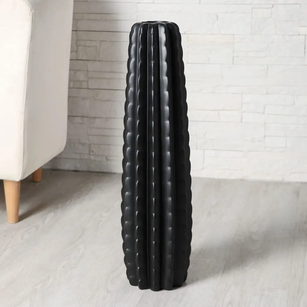 Фото Ваза Сима-ленд Кактус керамика цвет черный 58 см