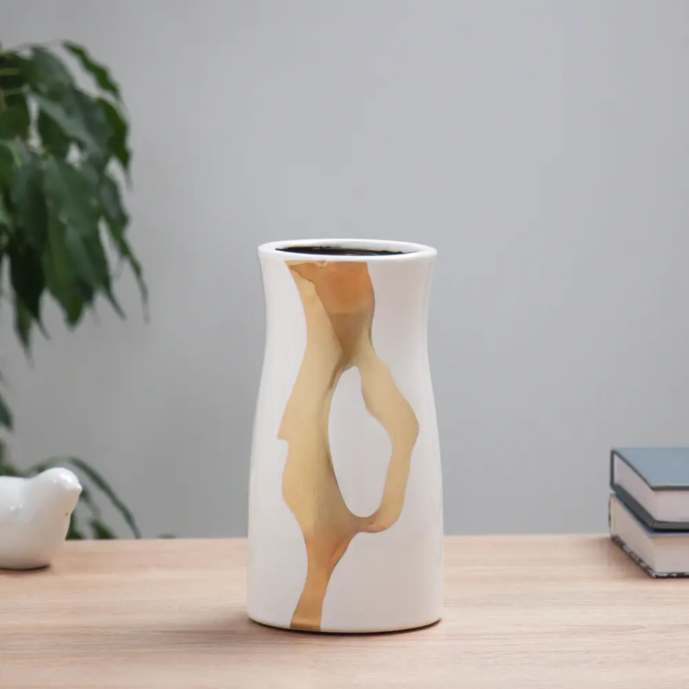 Фото Ваза Сима-ленд Аннар керамика цвет белый 20.5 см