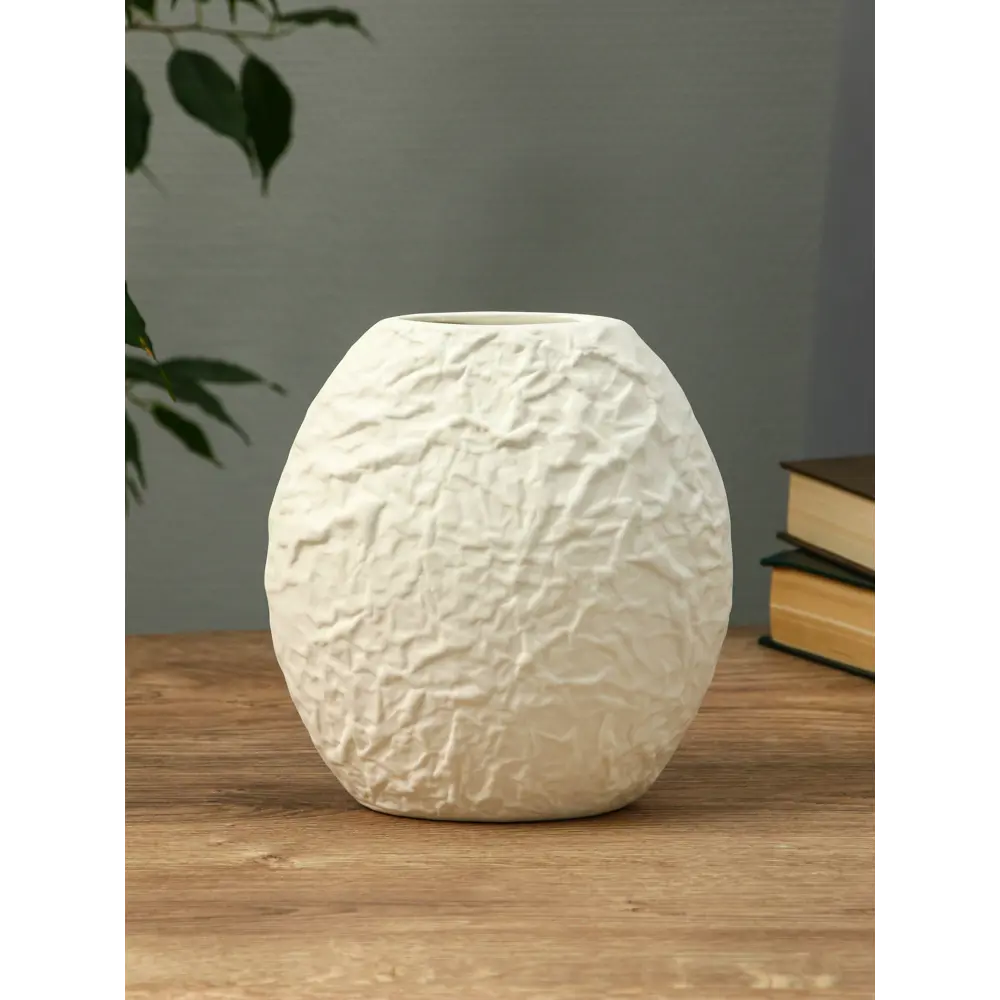 Фото Ваза Сима-ленд Блейз луна керамика цвет белый 10.5 см