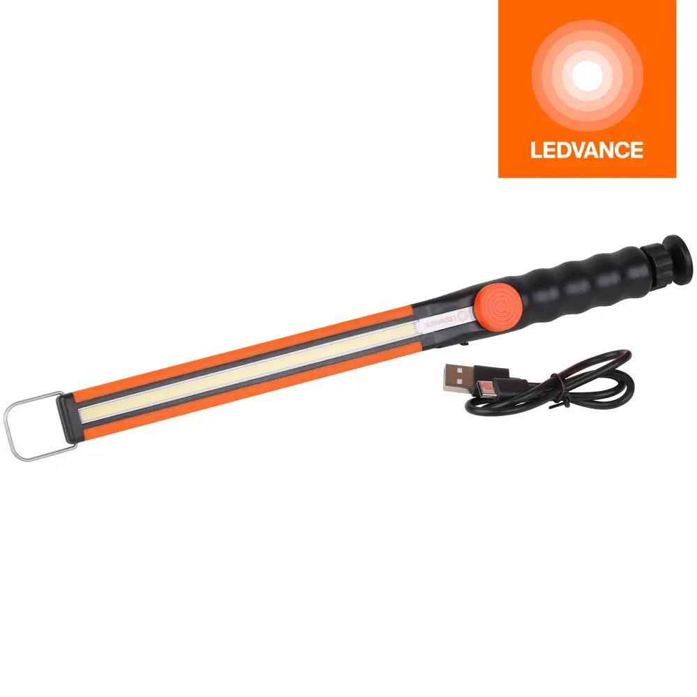 Фото 10 Фонарь ручной Ledvance аккумуляторный led cob 400 лм 5 Вт цвет оранжевый/черный