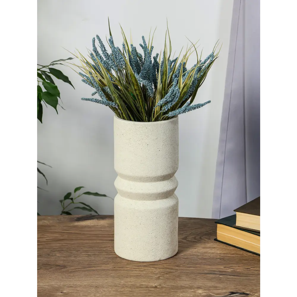 Фото 2 Ваза Сима-ленд Бэрри прямая кольца керамика цвет белый 27 см Фото 2 Ваза Сима-ленд Бэрри прямая кольца керамика цвет белый 27 см