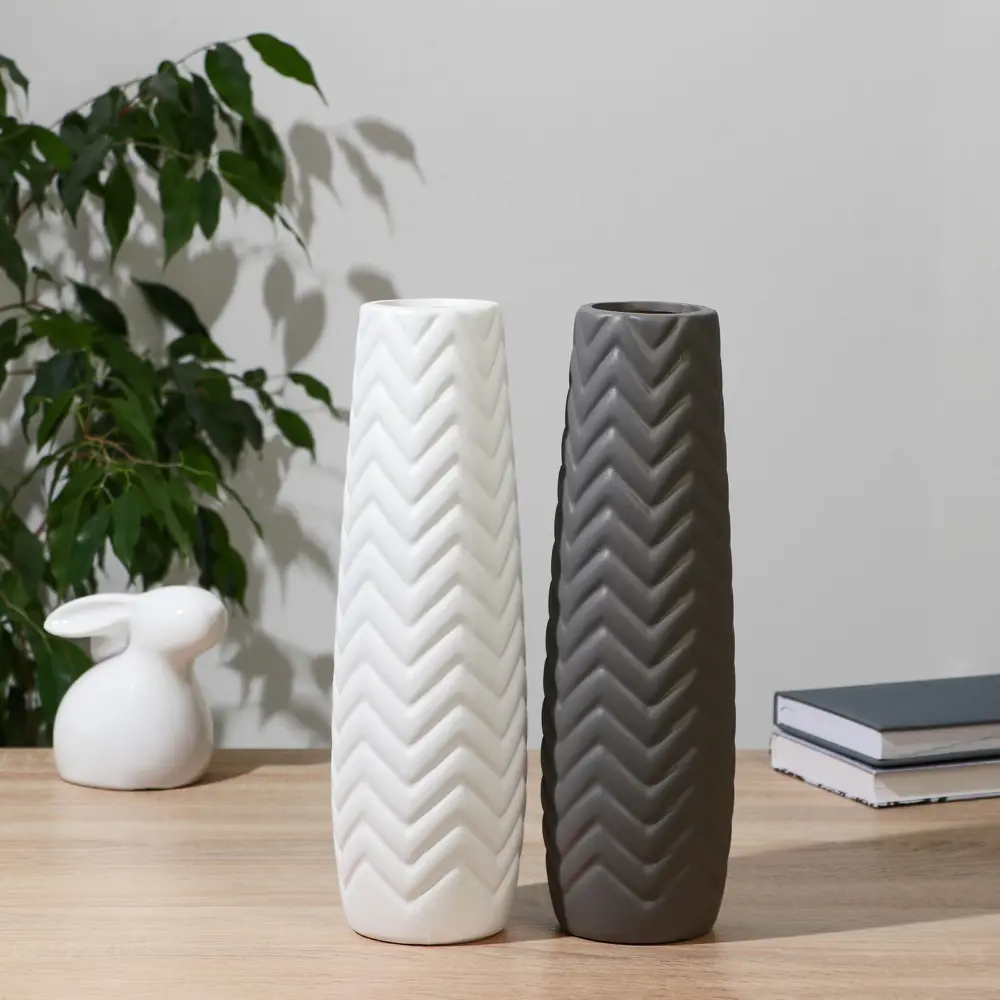 Фото 2 Ваза Сима-ленд Зигзаг керамика цвет разноцветный 34 см