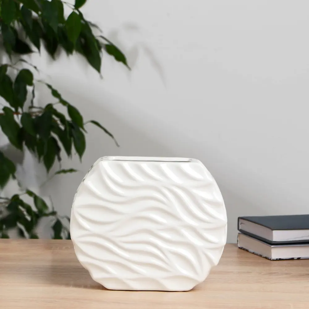 Фото Ваза Сима-ленд Иви керамика цвет белый 19 см