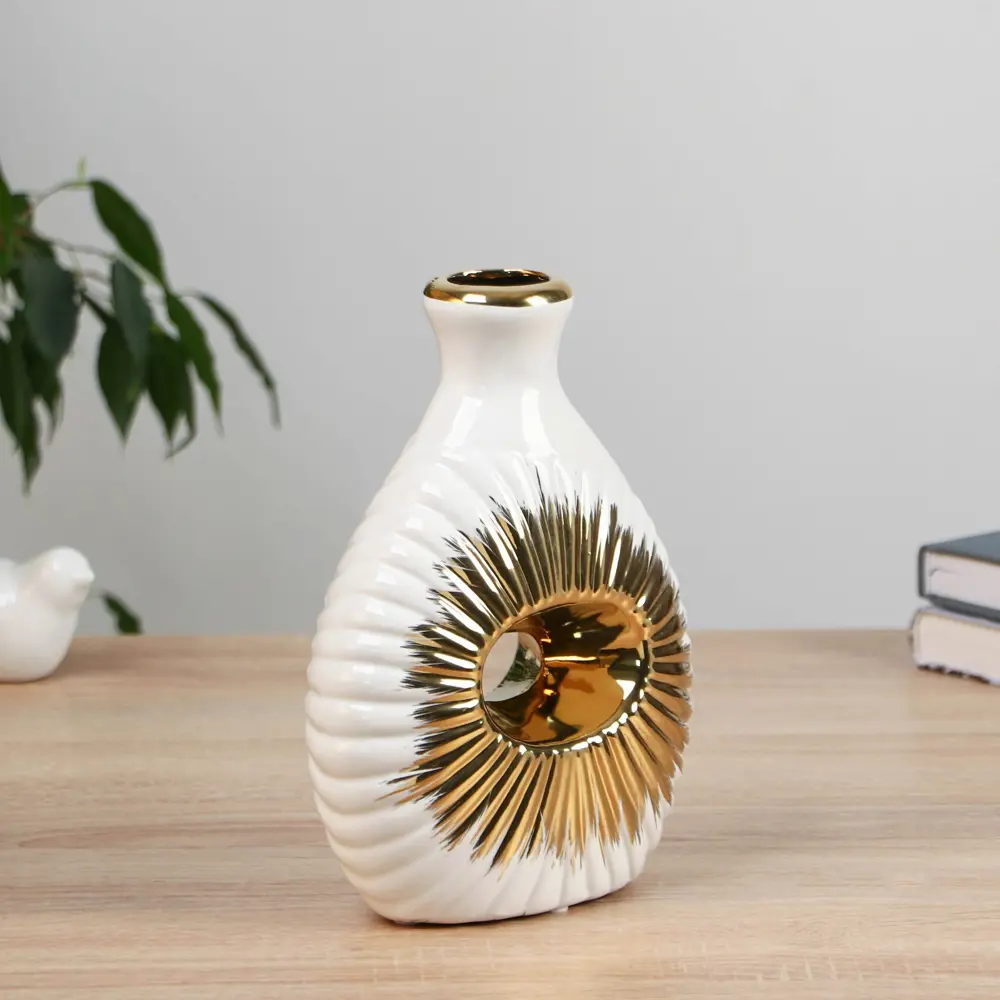 Фото 2 Ваза Сима-ленд Кейдн керамика цвет белый 8 см