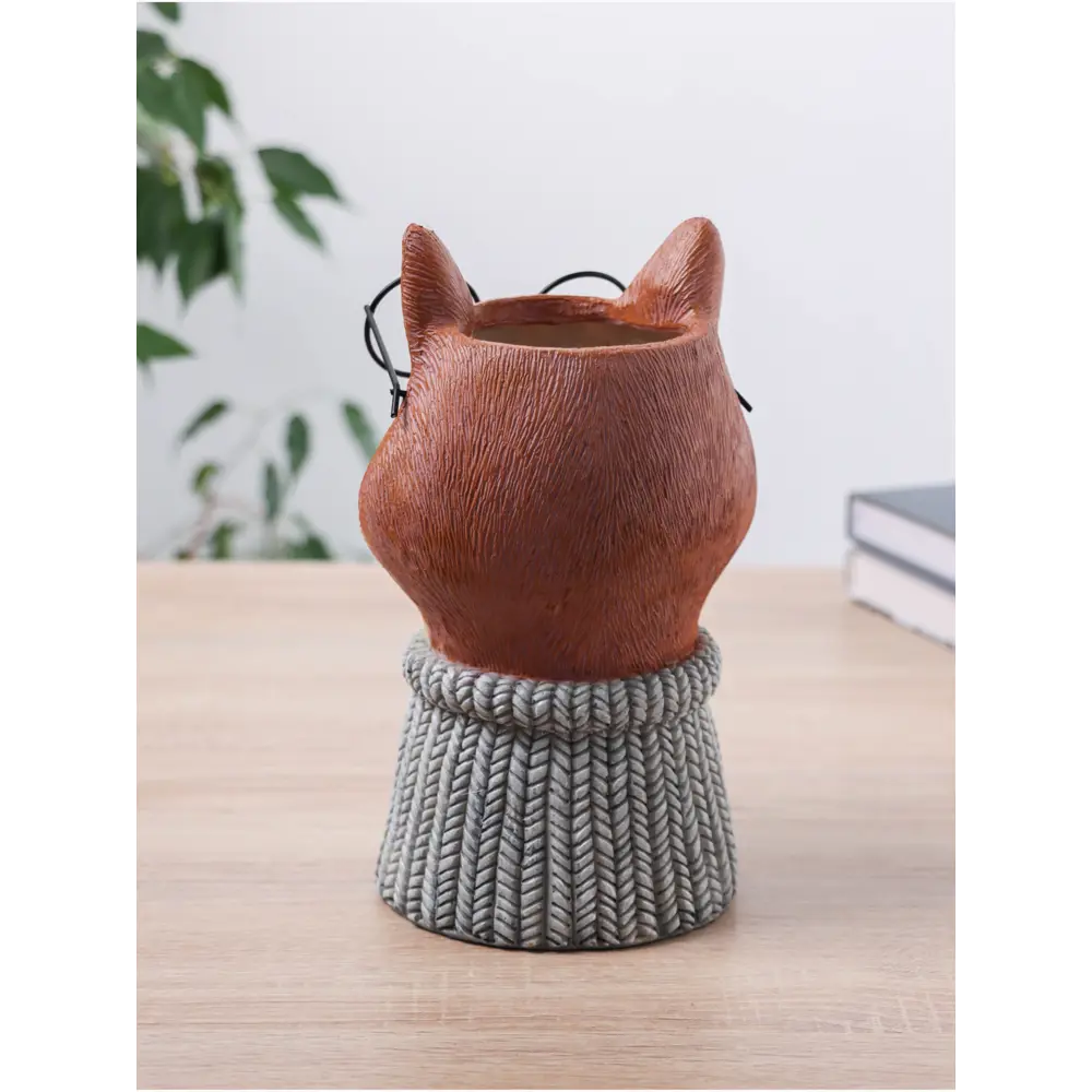 Фото 3 Ваза Take it easy Лиса в очках полистоун цвет бежевый 26 см Фото 3 Ваза Take it easy Лиса в очках полистоун цвет бежевый 26 см