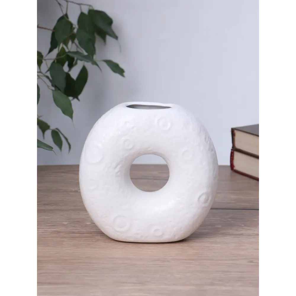 Фото Ваза Сима-ленд Мэйбл керамика цвет белый 19 см