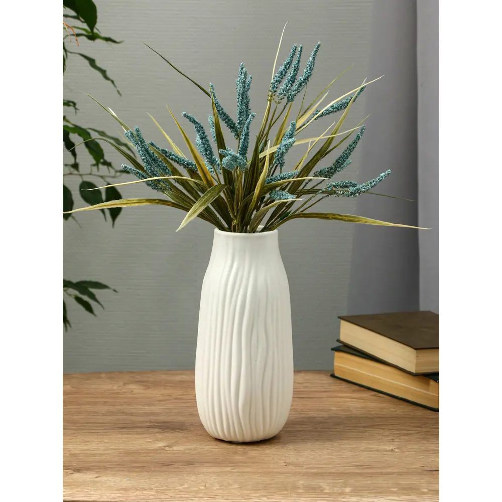 Фото 2 Ваза Сима-ленд Флоранс волны керамика цвет белый 11 см