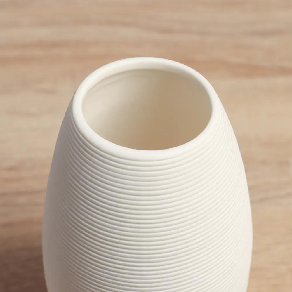 Фото 2 Ваза Сима-ленд Эллиот бочка керамика цвет белый 8.5 см