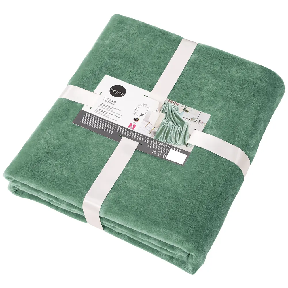 Фото 3 Плед Inspire Flandria 200x220 см микрофибра цвет зеленый Kelp 3 Фото 3 Плед Inspire Flandria 200x220 см микрофибра цвет зеленый Kelp 3