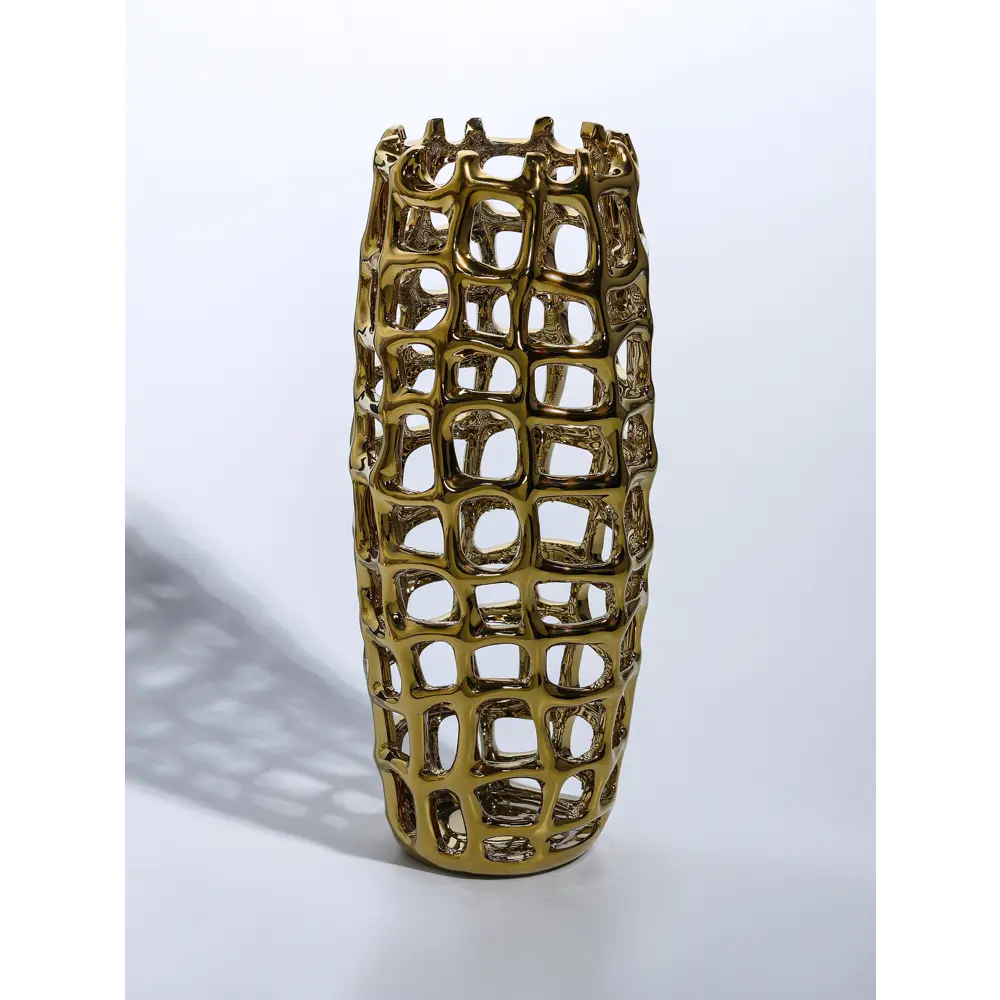 Фото 7 Ваза Сима-ленд Дайзи крупная сетка керамика цвет золото 31 см Фото 7 Ваза Сима-ленд Дайзи крупная сетка керамика цвет золото 31 см