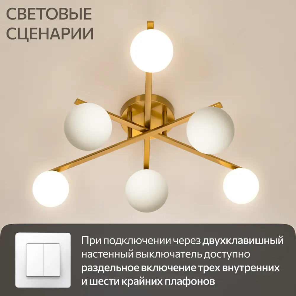 Фото 4 Люстра потолочная Citilux Glob Cl209263 6 ламп 16 м² цвет бронза Фото 4 Люстра потолочная Citilux Glob Cl209263 6 ламп 16 м² цвет бронза