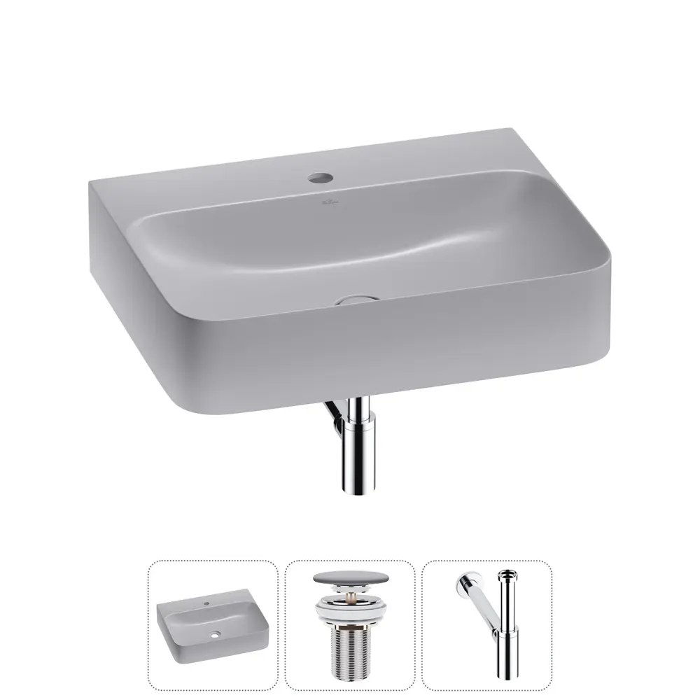 Фото Раковина накладная Wellsee Clermont 60см с сифоном и донный клапаном 20220336R Фото Раковина накладная Wellsee Clermont 60см с сифоном и донный клапаном 20220336R