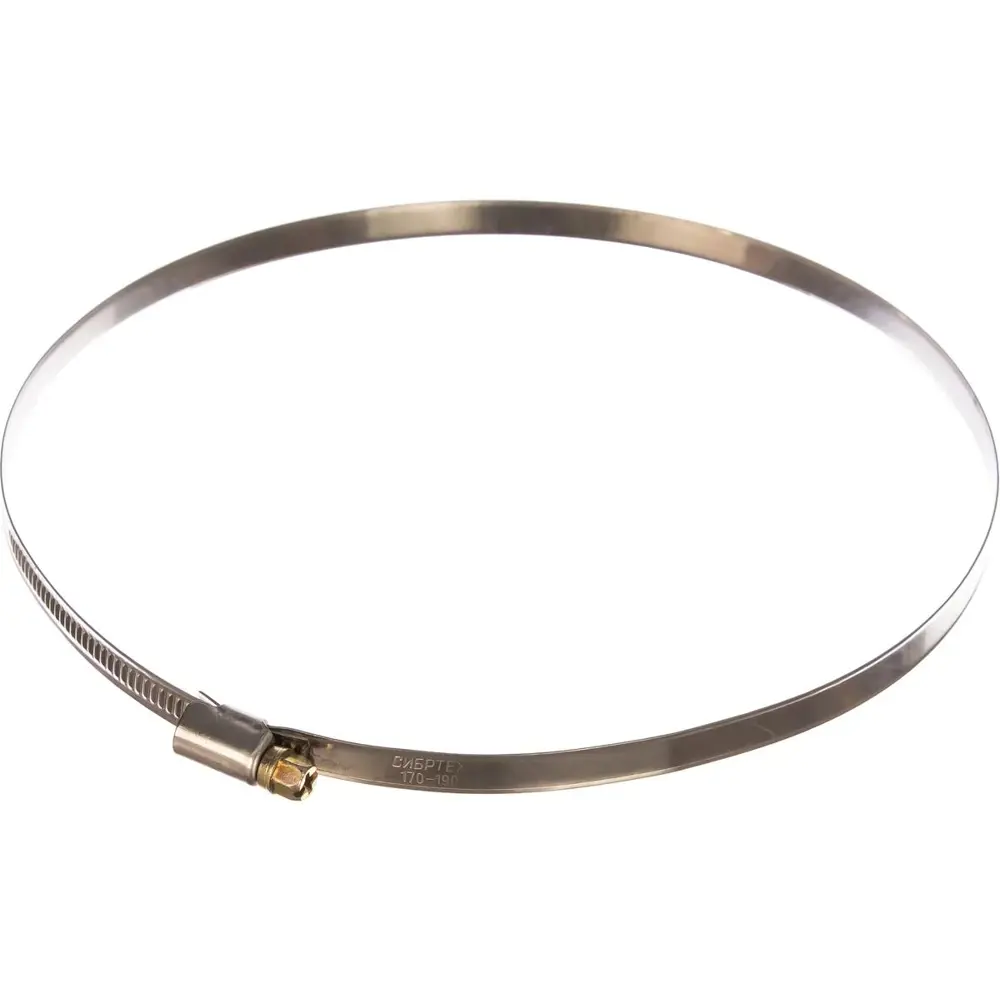 Фото 2 Хомут Сибртех нержавеющая сталь стандартное болтовое крепление 170-190 мм ширина 9 мм 25 шт