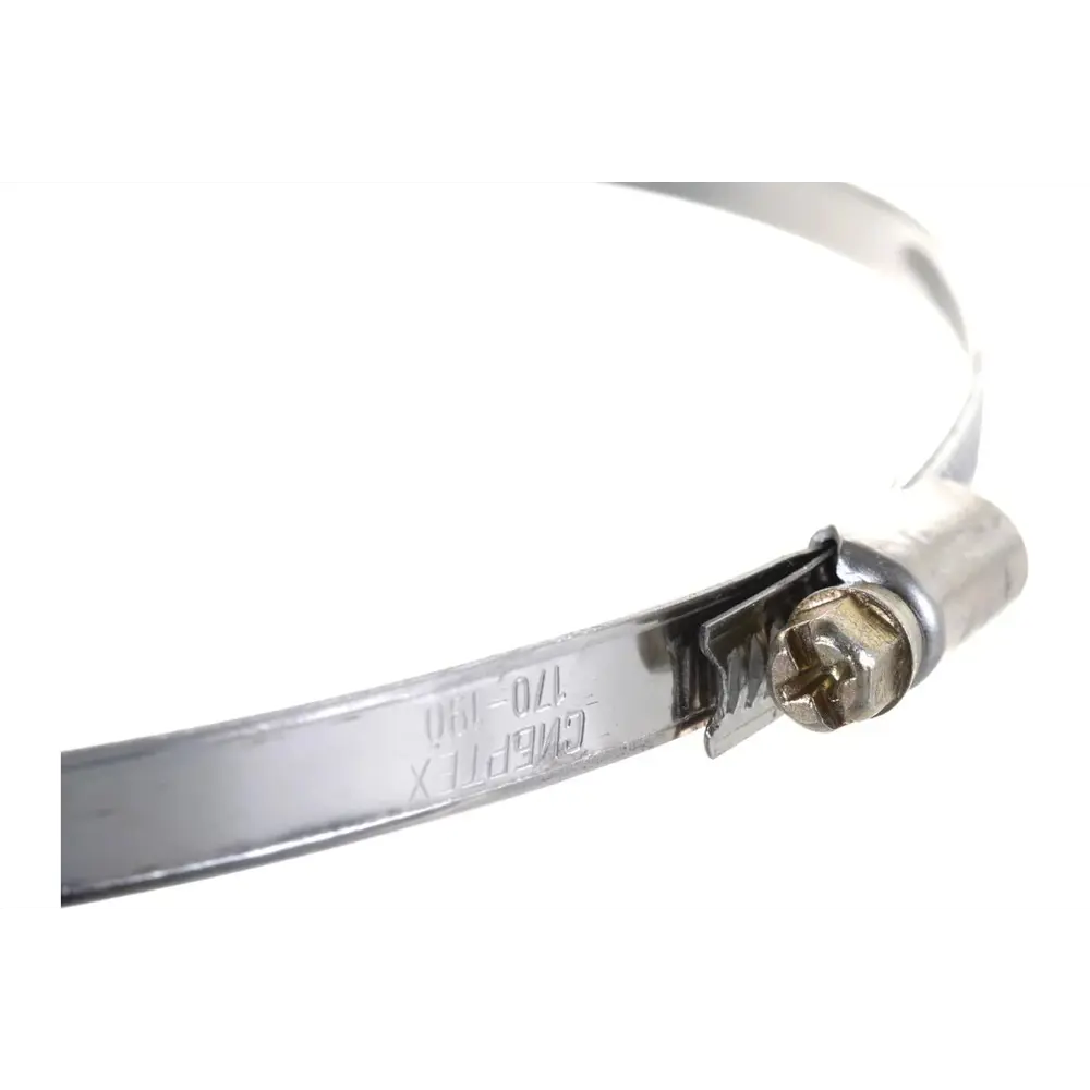 Фото 4 Хомут Сибртех нержавеющая сталь стандартное болтовое крепление 170-190 мм ширина 9 мм 25 шт