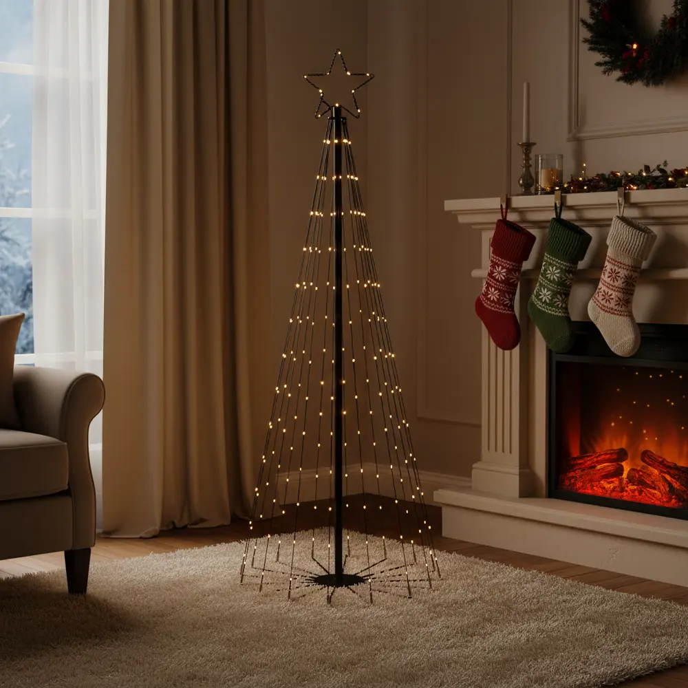 Фото Светящаяся электрическая фигура KREAFORTA Елка 219 светодиодов h150 см