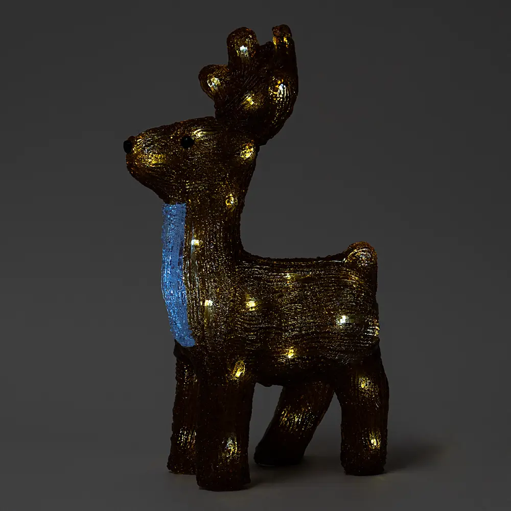 Фото 9 Светящаяся электрическая фигура KREAFORTA Олень 40 светодиодов h41 см коричневый Фото 9 Светящаяся электрическая фигура KREAFORTA Олень 40 светодиодов h41 см коричневый