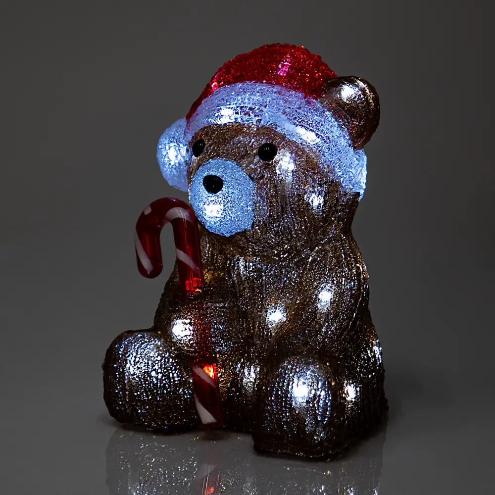 Фото 6 Светящаяся электрическая фигура KREAFORTA Медведь 30 светодиодов h23 см коричневый Фото 6 Светящаяся электрическая фигура KREAFORTA Медведь 30 светодиодов h23 см коричневый