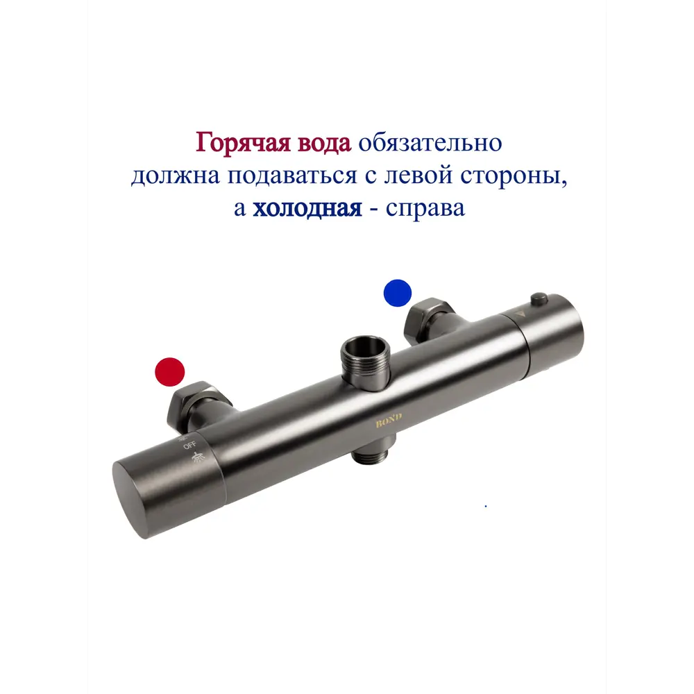 Фото 10 Душевая система Bond DS7708LP7791ST 1 режимная цвет графит (оружейная сталь)