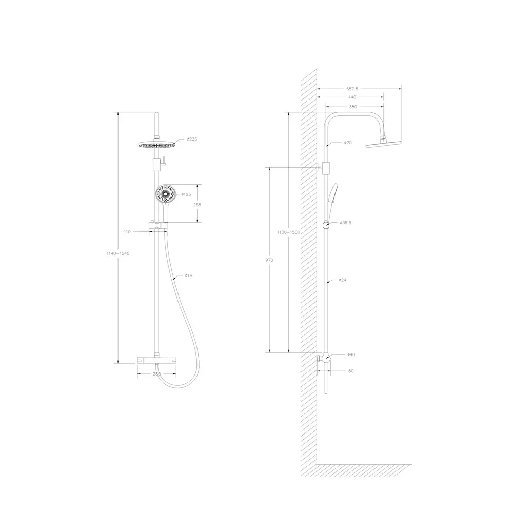 Фото 9 Душевая система Bond DS7708LP7791ST 1 режимная цвет графит (оружейная сталь)
